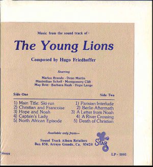 YOUNG LIONS ~ Nr-Mint '58 Movie Soundtrack Vinyl LP ~  HUGO FRIEDHOFER