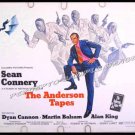 ANDERSON TAPES ~ '71 James Bond Style Half Sheet Movie Poster ~ SEAN CONNERY / DYAN CANNON