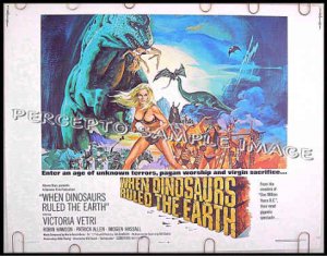 WHEN DINOSAURS RULED THE EARTH ~ '71 SCI-FI Half-Sheet Movie Poster ~ Sexy VICTORIA VETRIE