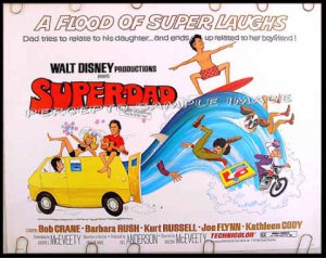 SUPERDAD ~ '74 Half-Sheet  WALT DISNEY Movie Poster ~ BOB CRANE / KURT RUSSELL / BARBARA RUSH