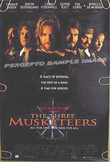 THREE MUSKETEERS ~'93 Movie Promo Poster ~ CHARLIE SHEEN / KIEFER ...