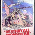 DESTROY ALL MONSTERS ~ '76 40X60 SCI-FI Movie Poster ~ GODZILLA / RODAN / MOTHRA / REYNOLD BROWN ART