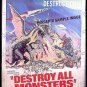 DESTROY ALL MONSTERS ~ '76 40X60 SCI-FI Movie Poster ~ GODZILLA / RODAN / MOTHRA / REYNOLD BROWN ART