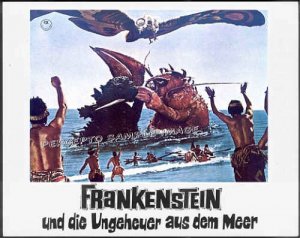 DESTROY ALL MONSTERS ~ '69 TOHO HORROR Movie Lobby Card 4 ~ GODZILLA & MOTHRA