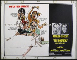 The HOSPITAL ~ '71 Half-Sheet Movie Poster ~ DIANA RIGG / GEORGE C SCOTT / PADDY CHAYEFSKY