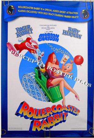 ROLLERCOASTER RABBIT ~ '90 Rare Movie Featurette Cartoon Poster ~ ROGER RABBIT / BABY HERMAN