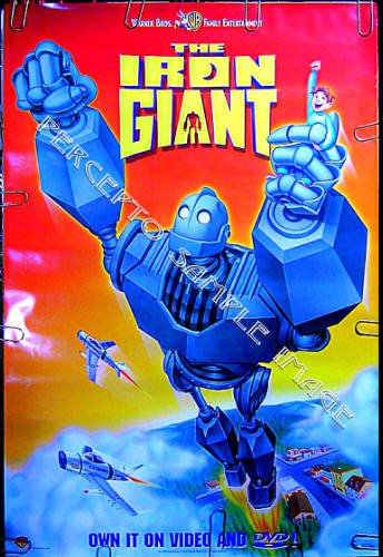 The IRON GIANT ~ '99 Rolled 1-Sheet SCI-FI ANIMATION Movie Poster ~ ROBOT ART