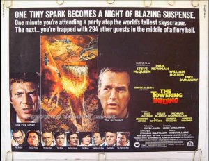 TOWERING INFERNO ~  '74 Half-Sheet Movie Poster ~ STEVE McQUEEN / PAUL NEWMAN / FAYE DUNAWAY