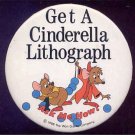 CINDERELLA / WALT DISNEY CARTOON / Mice / Original '88 MOVIE ANIMATION PROMO PINBACK