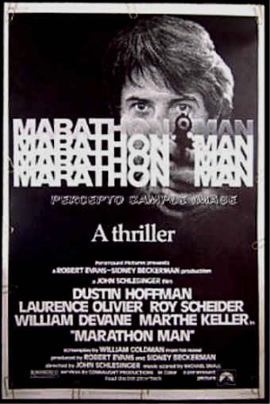 MARATHON MAN   ~ '76 40x60 Movie Poster ~ DUSTIN HOFFMAN / LAURENCE OLIVIER / BILL GOLD Poster Art
