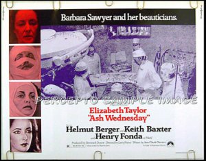 ASH WEDNESDAY ~ '73 Half-Sheet Movie Poster ~ ELIZABETH TAYLOR / HELMUT BERGER / HENRY FONDA