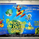 PINOCCHIO IN OUTER SPACE - Rare '69 Half-Sheet Cartoon Movie Poster - ANIMATION ART