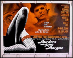 MURDERS IN THE RUE MORGUE ~ '71 Half Sheet AIP Movie Poster ~ Edgar Allan Poe / JASON ROBARDS