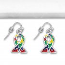 Autism Awareness Ribbon Earrings - Hanging