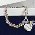 Autism Awareness Ribbon Bracelet-Multi-Colored Rope