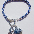 Cancer Awareness Blue Roped Charm Bracelet