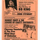 BB King Robert Fripp 1989 SF Concert Handbill