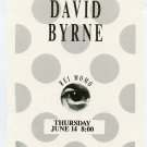 David Byrne 1990 Hollywood Palladium Concert Handbill