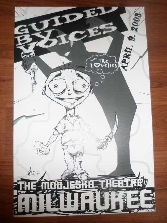 GUIDED BY VOICES 2003 Milwaukee Concert Poster Signed/Numbered