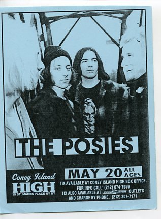 The Posies 1996 Coney Island High NYC Concert Handbill