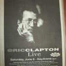 ERIC CLAPTON 1998 Seattle Newspaper Concert Poster Size AD