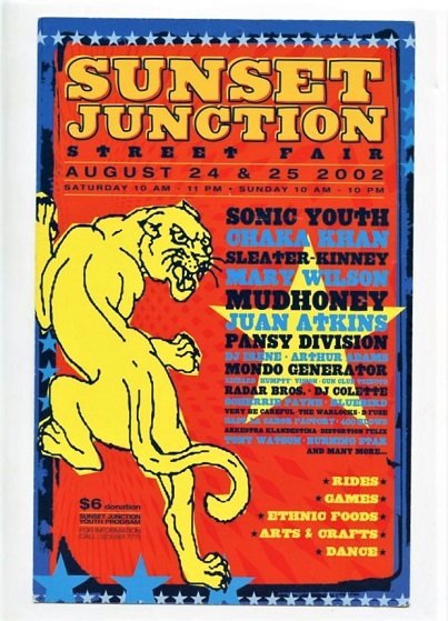 Sonic Youth Mudhoney 2002 Sunset Junction Concert Handbill