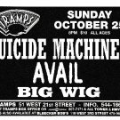 Suicide Machines 1998 Tramps NYC Concert Handbill