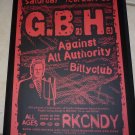 G.B.H. Against All Authority 1999 RKCNDY Seattle Concert Poster