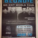 Blondie 1999 Madison Square Garden Newspaper Concert AD Poster