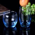light blue transparent heat resistant round drinking glases