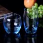 light blue transparent heat resistant round drinking glases