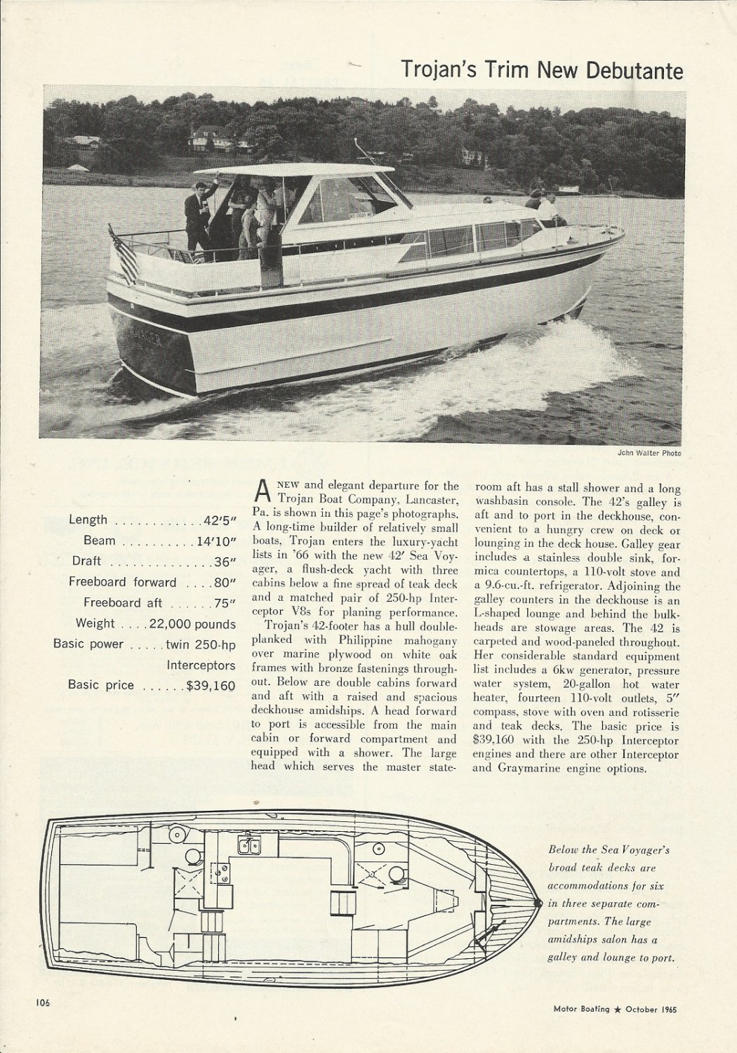 1965 Trojan Boat company 42' Sea Voyager Review & Specs- Photo