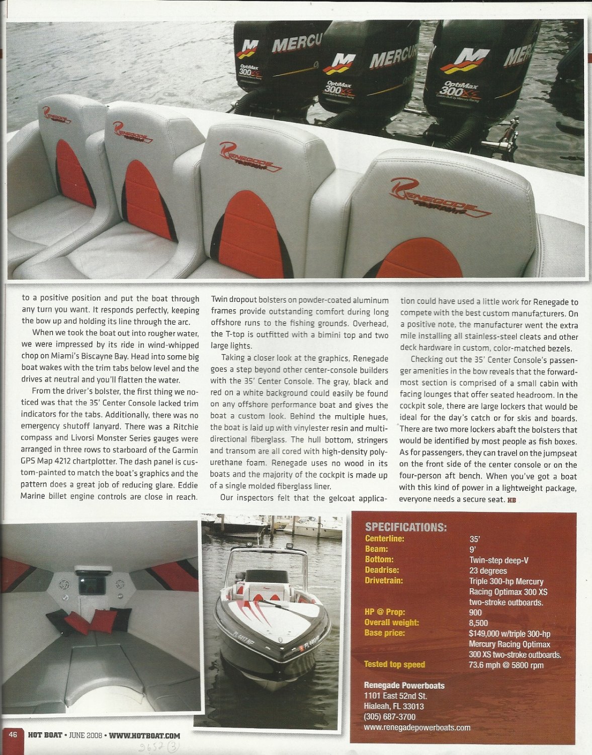 2008 Renegade Powerboats 35' Center Console Review & Specs- Photos