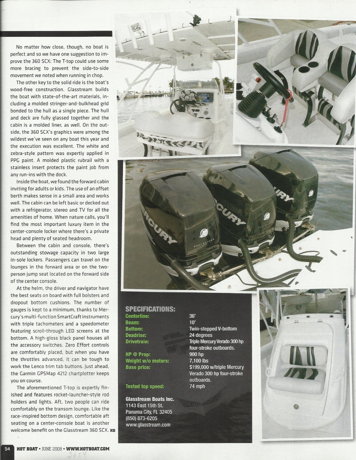 2008 Glasstream Boats Inc 360 SCX Review & Specs Photos