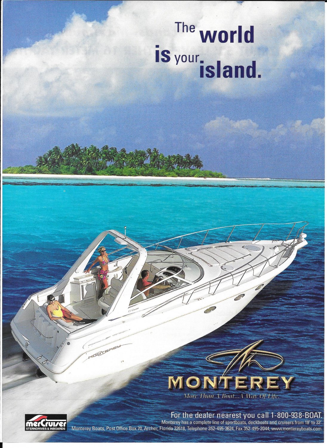 1998 Monterey Boats Color Ad The 322 Cruiser