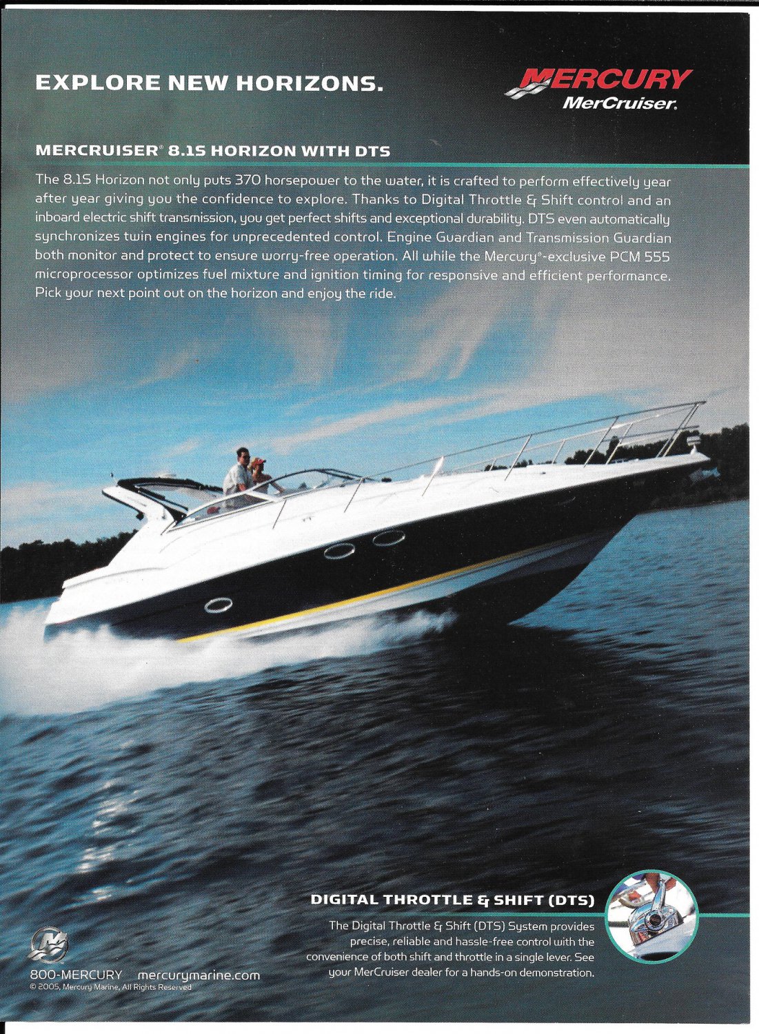 2006 Mercury MerCruiser 8.15 Horizon Color Ad Nice Photo