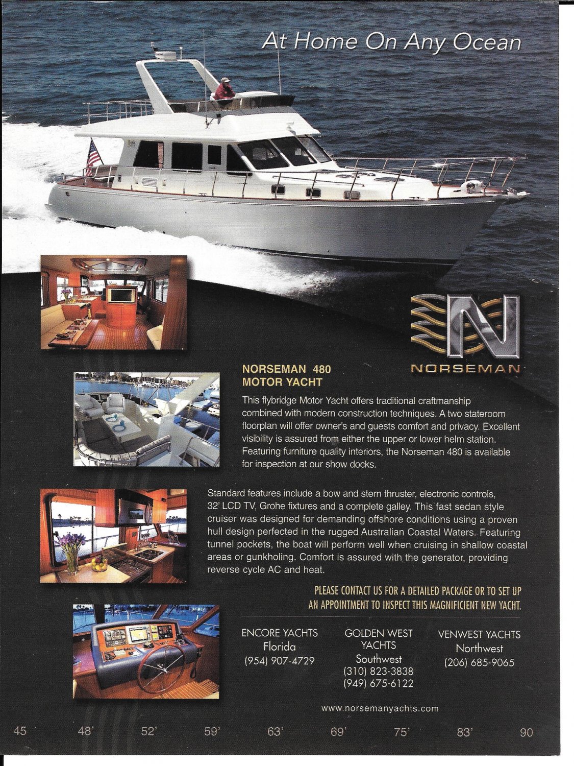 2006 Norseman 480 Motor Yacht Color Ad Nice Photos