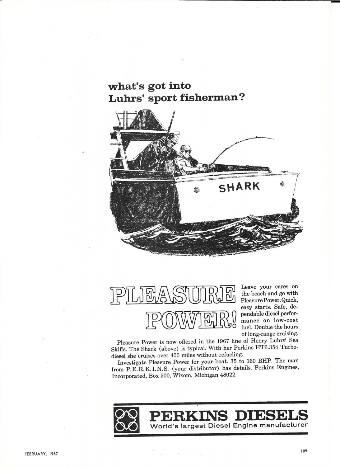 1967 Perkins Marine Diesel Engines Ad