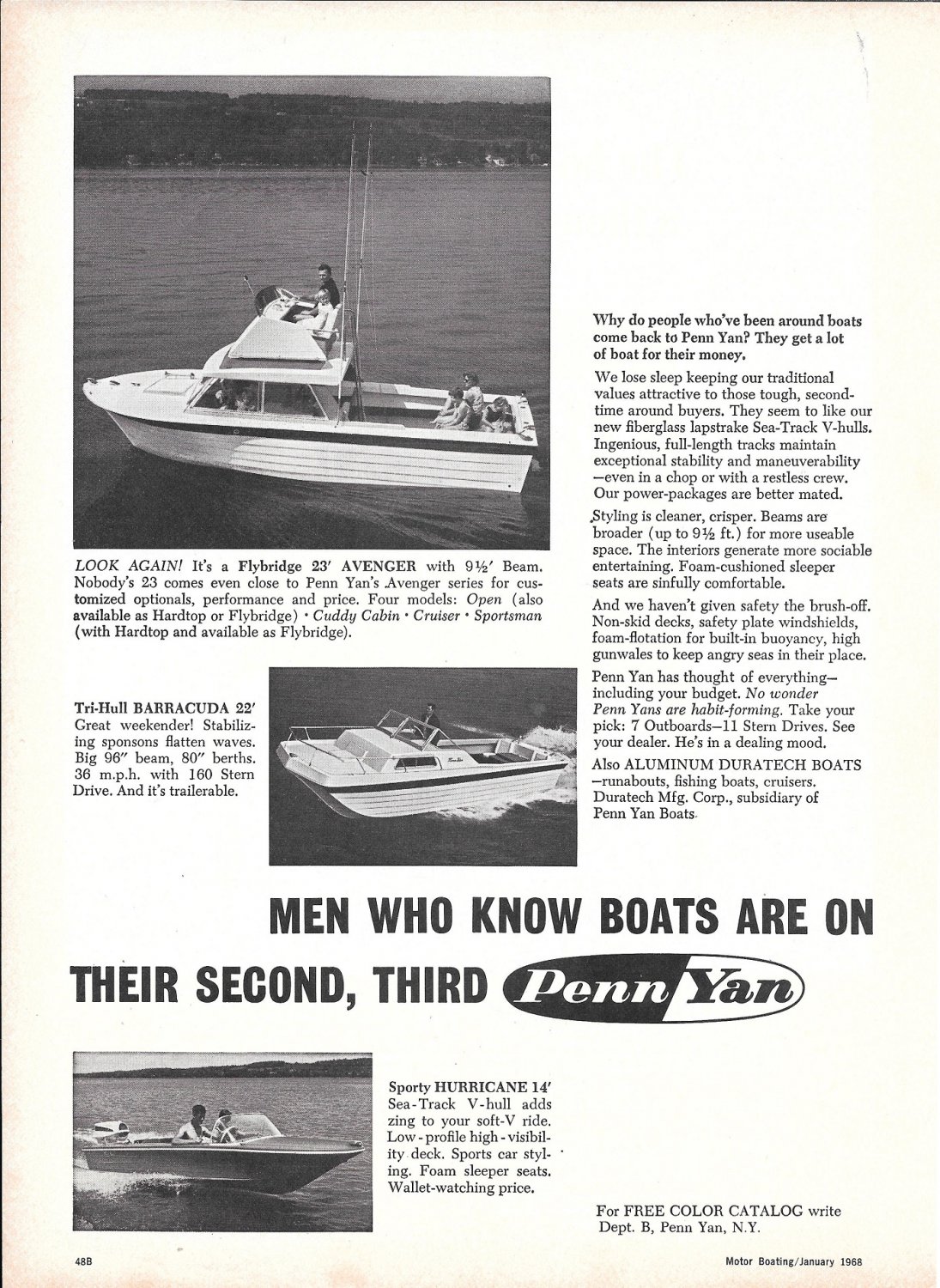 1968 Penn Yan Boats Ad Photos of 23' 22' & 14' Models