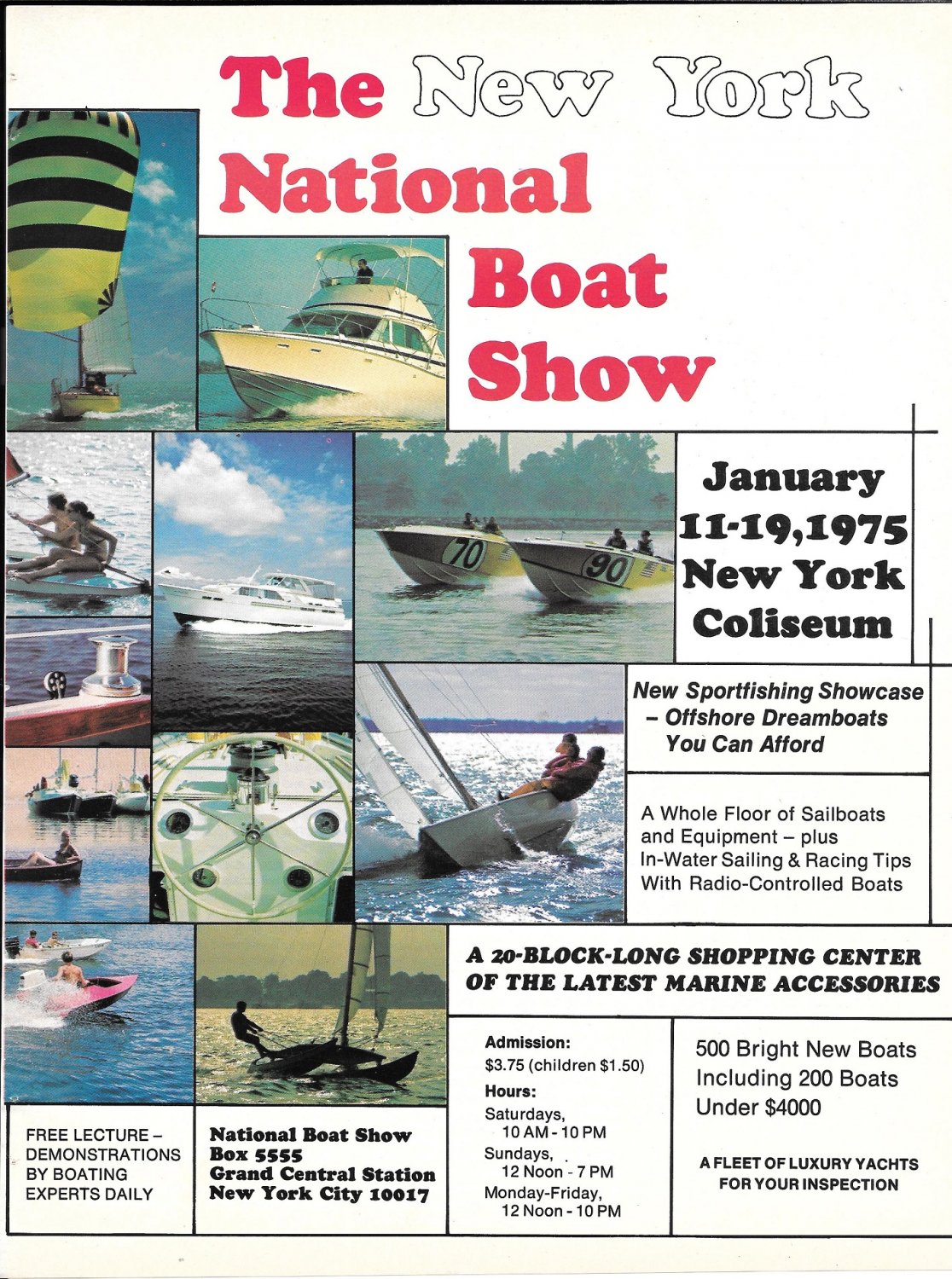 1975 The New York National Boat Show Color Ad Nice Photos