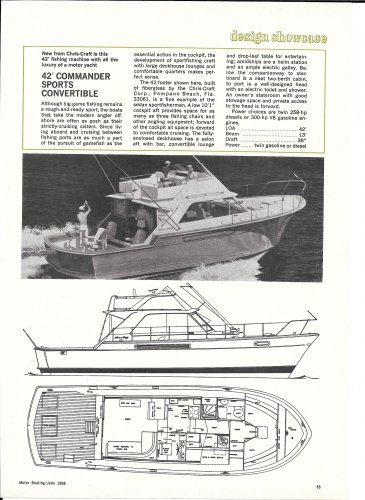 1968 Chris- Craft 42' Commander Yacht Review & Specs- Photo & Drawing