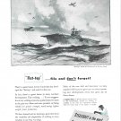 1944 WW II Churchward Steelcraft Ad- Nice Drawing of Aircraft Carrier "Flat-Top"