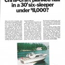 1967 Chris- Craft 30' Crusader Yacht Color Ad- Nice Photo