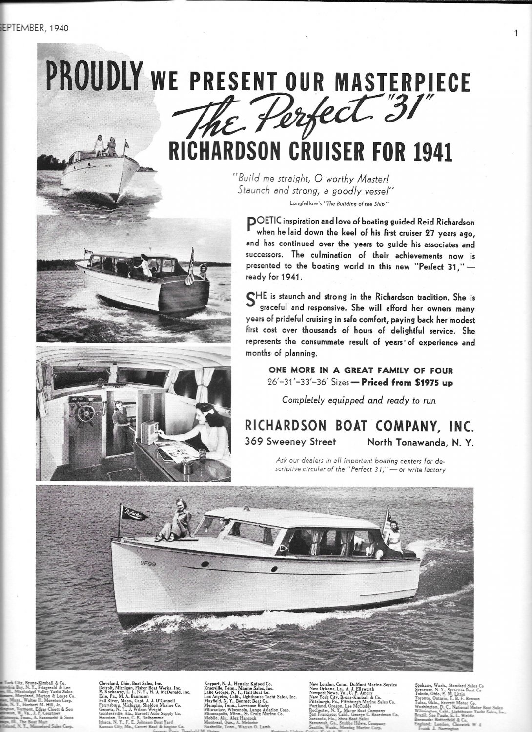 1940 Richardson Boat Co Ad- Nice Photos The Perfect 31