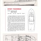 1965 Alexander W Vetter 42' Sport Fisherman Boat Ad- Specs & Drawings