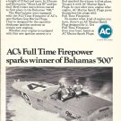 1967 AC Spark Plugs Ad- Nice Photo Racing Boat "Mona Lois III"