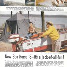 1958 Johnson Sea- Horse 18 Outboard Motor Color Ad-Nice Photo Arkansas Traveler Boat