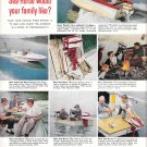 1958 Johnson Outboard Motors Color Ad- Nice Photo of 7 Models