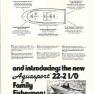 1976 Aquasport 22- 2 I/O Boat Ad- Photo & Drawing