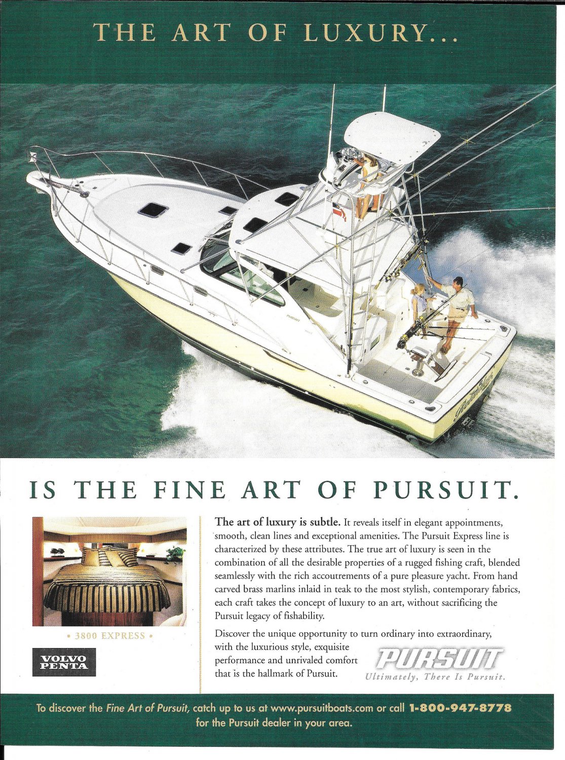 2002 Pursuit 3800 Express Yacht Color Ad- Nice Photo